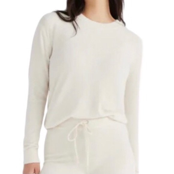 Large Winter White Knix Cozzzy Crew Top Pullover Fuzzy Shirt Lounge Plush - Picture 10 of 14